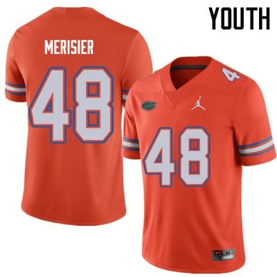 Youth Florida Gators #48 Edwitch Merisier NCAA Jordan Brand Orange Authentic Stitched College Football Jersey MZP0062SX